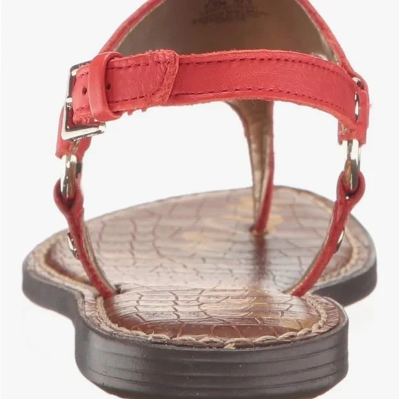 Sam Edelman Leather Greta Thong Havana Red Sandals Size 8 - Picture 4 of 8